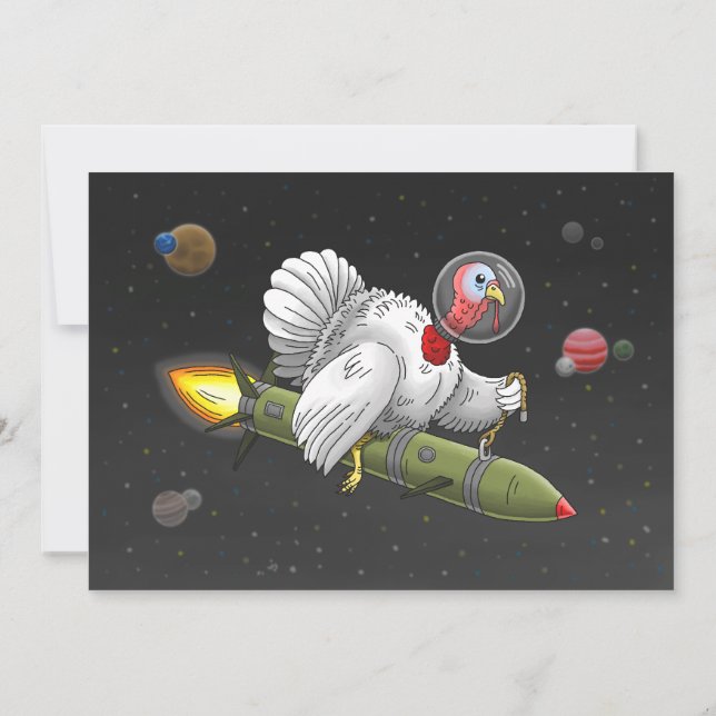 The turkey's Thanksgiving flight Invitation (Back)