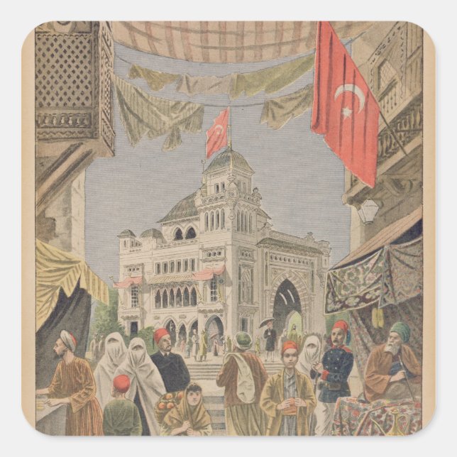 The Turkish Pavilion at the Universal Square Sticker (Front)