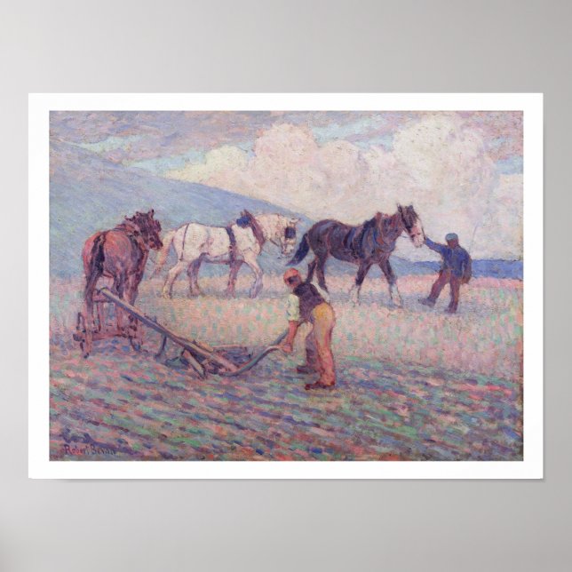 The Turn-Rice Plough, c.1909 (oil on canvas) Poster (Front)