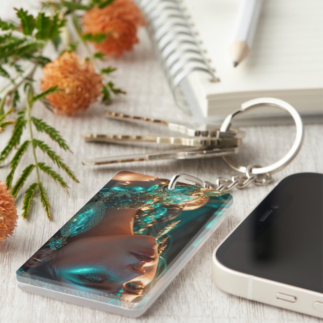 the turqoise key ring (Front Right)