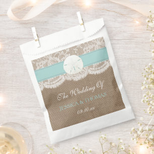 The Turquoise Sand Dollar Beach Wedding Collection Favour Bag