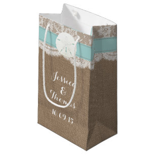 The Turquoise Sand Dollar Beach Wedding Collection Small Gift Bag