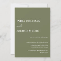 The Tuscan: Green Wedding Invitation