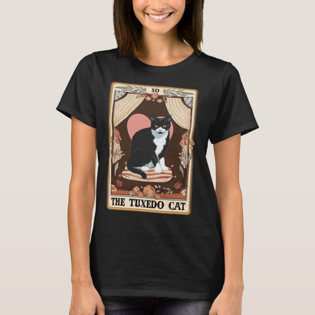 The Tuxedo Cat Tarot Card Tuxedo Cat Tuxedo Mom Ca T-Shirt (Front)