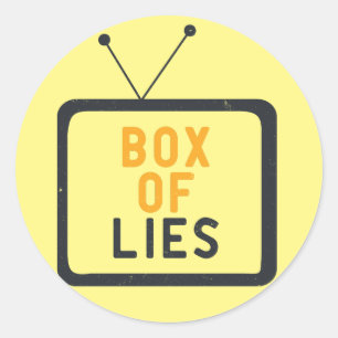 The Tv set is just a Box of lies Classic Round Sticker