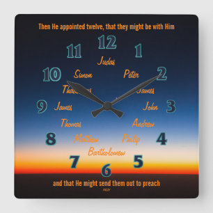 The Twelve Apostles of Jesus Square Wall Clock