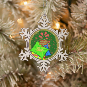 The Twelve Days of Christmas Collection: Day Five Snowflake Pewter Christmas Ornament