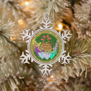 The Twelve Days of Christmas Collection: Day Nine Snowflake Pewter Christmas Ornament