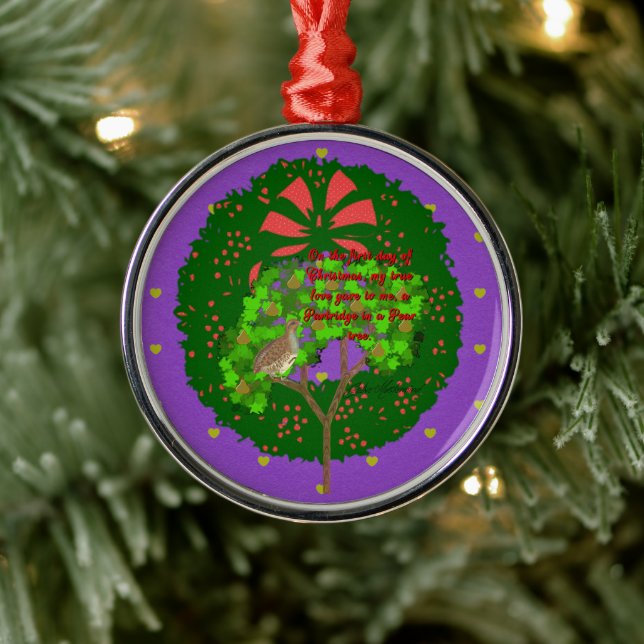 The Twelve Days of Christmas Collection: Day One Metal Ornament (Tree)
