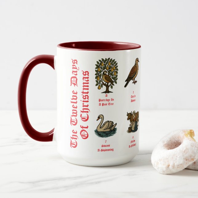 The Twelve Days Of Christmas Mug (With Donut)
