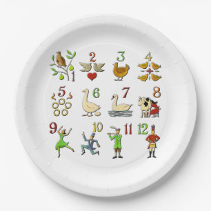 The Twelve Days of Christmas Paper Plate