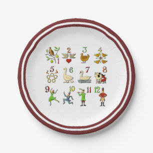 The Twelve Days of Christmas Your Border Colour Paper Plate