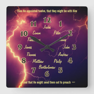 The Twelve Disciples of Jesus Square Wall Clock