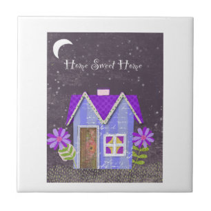The Twilight Garden (Periwinkle & Indigo) Ceramic Tile