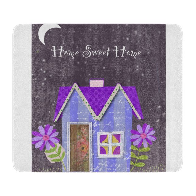 The Twilight Garden (Periwinkle & Indigo) Cutting Board (Front)