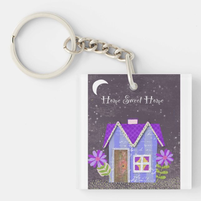 The Twilight Garden (Periwinkle & Indigo) Key Ring (Front)