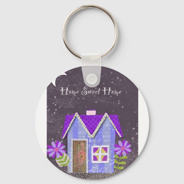 The Twilight Garden (Periwinkle & Indigo) Key Ring (Front)
