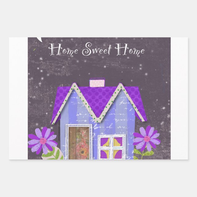 The Twilight Garden (Periwinkle & Indigo) Wrapping Paper Sheet (Front)
