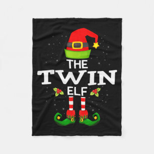 The Twin Elf Christmas Family Matching Pajama  Fleece Blanket
