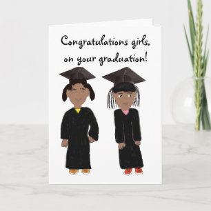 The twin girls graduation Card