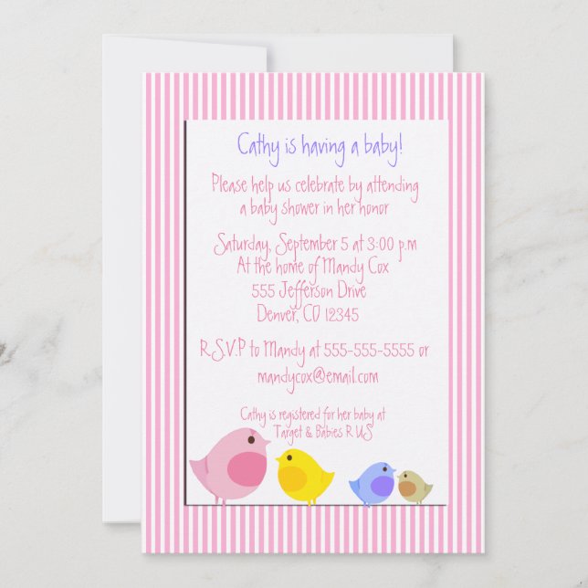The Twitter in Town - Baby Shower invites (Front)