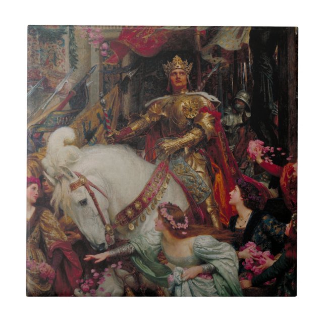 The Two Crowns by Sir Frank Bernard Dicksee Ceramic Tile (Front)