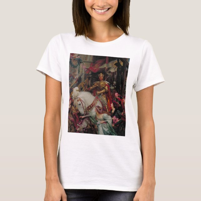 The Two Crowns by Sir Frank Bernard Dicksee T-Shirt (Front)