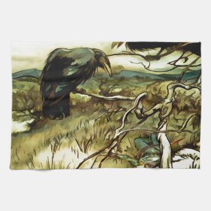 The Two Crows or Twa Corbies Makin A Mane Tea Towel