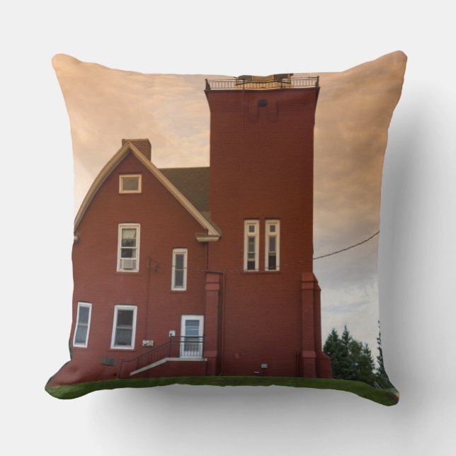 The Two Harbours Lighthouse overlooking Agate Bay Cushion (Front)