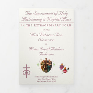 The Two Hearts Catholic Wedding Tri-Fold Programme