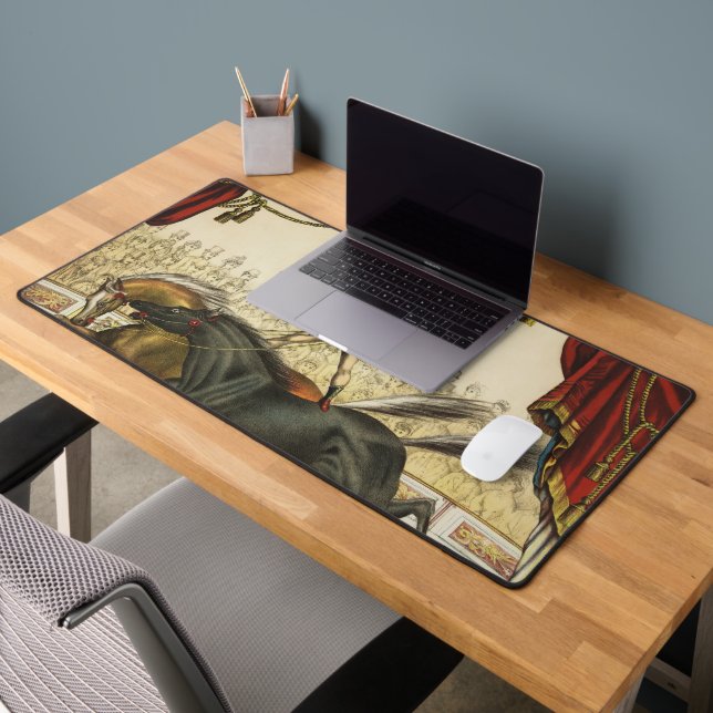 The Two Horse Act, Circus Performance, Circa 1874. Desk Mat (Office 2)