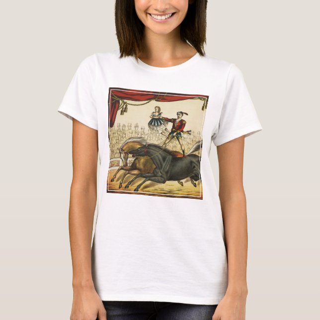 The Two Horse Act, Circus Performance, Circa 1874. T-Shirt (Front)