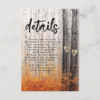 The Two Lovers Carved Trees Fall Wedding Details