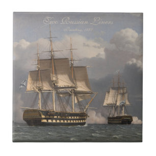 The Two Russian Liners Ships Ceramic Tile