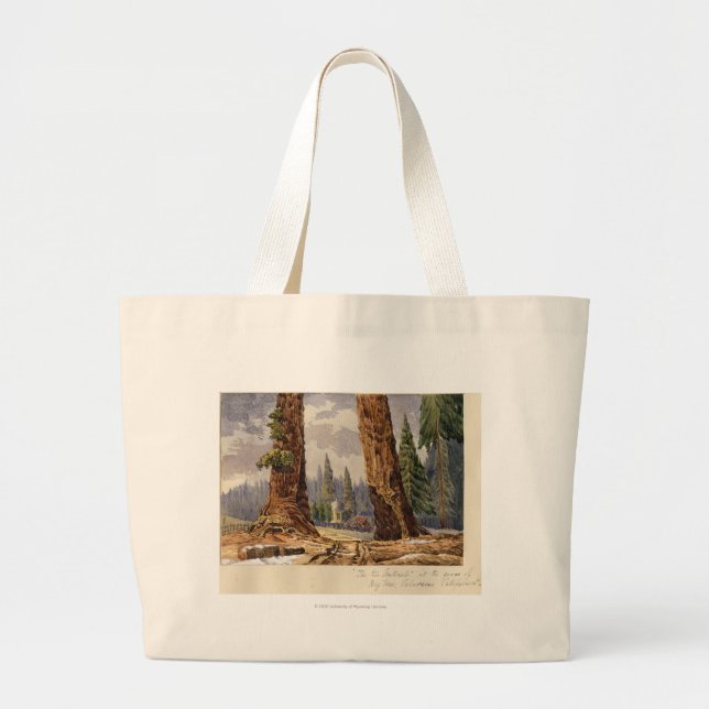 The Two Sentinels, at the Grove of Big Trees Large Tote Bag (Front)