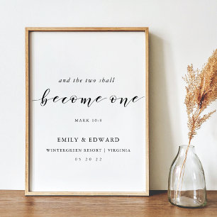 The Two Shall Become One Wedding Quote Poster