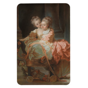 The Two Sisters - Jean-Honoré Fragonard Magnet