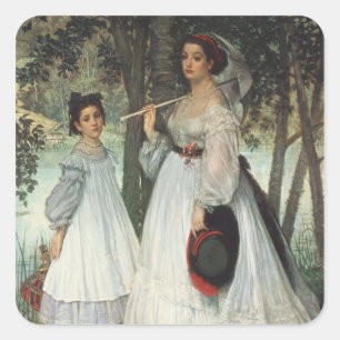 The Two Sisters: Portrait, 1863 Square Sticker
