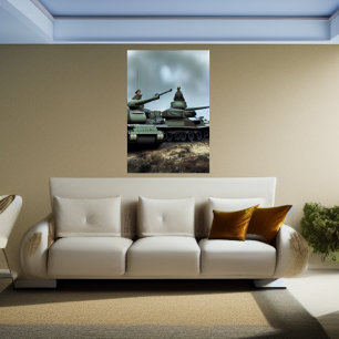 The two tanks AI Art Poster
