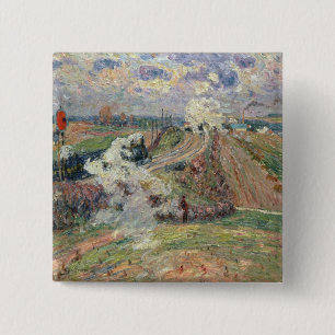 The Two Trains 15 Cm Square Badge