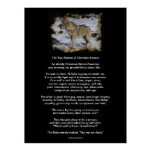 The TWO WOLVES CHEROKEE TALE Art Poster