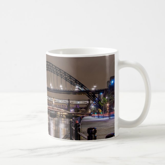The Tyne Bridge at night Coffee Mug (Right)