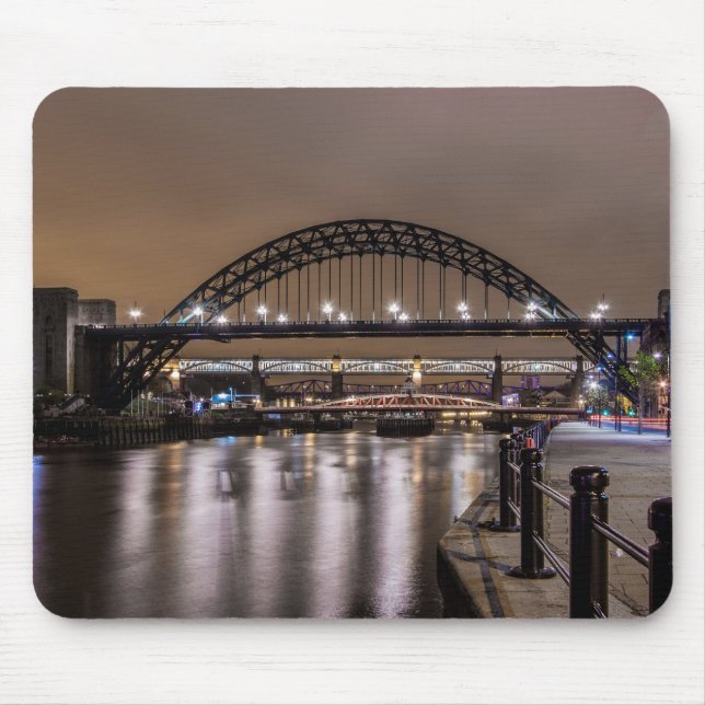 The Tyne Bridges at Night Mouse Pad (Front)