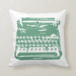 the typewriter - green cushion<br><div class="desc">Vintage typewriter pillow. Great gift for a writer or in your dorm.</div>
