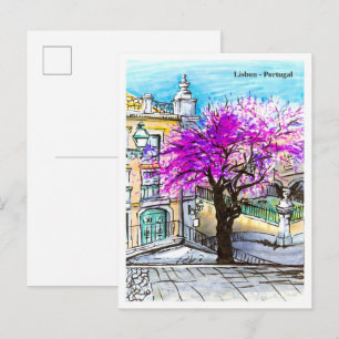 The typical Lisbon street Portugal Postcard