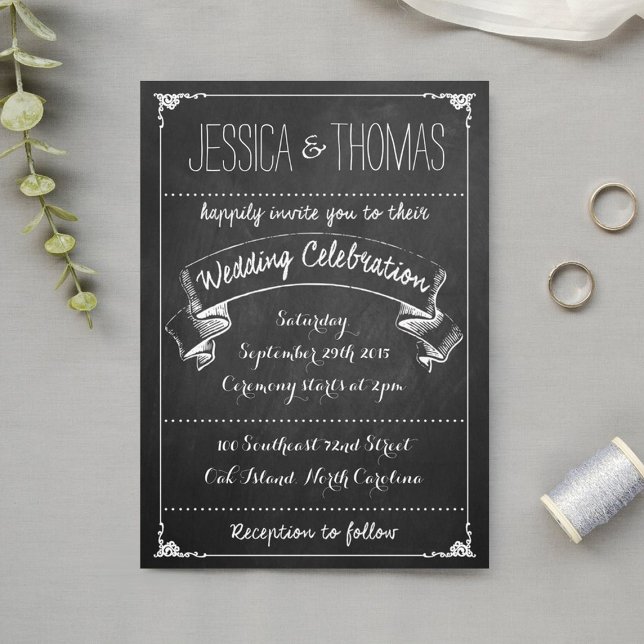 The Typography Chalkboard Wedding Collection Invitation (Creator Uploaded)