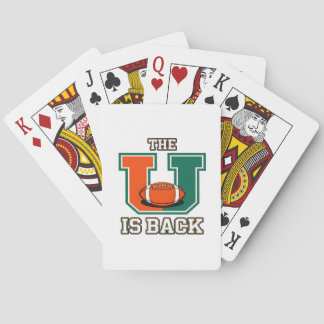 The U Is Back Orange and Green College Football Fa Playing Cards