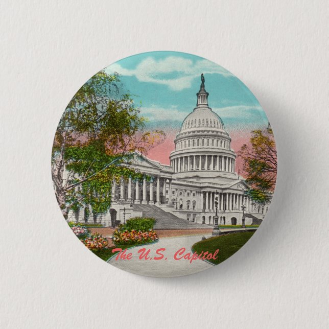 The U.S. Capitol Vintage Button (Front)