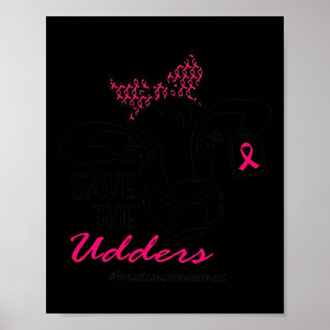 The Udders Breast Cancer Awareness Heifer Cow Lady Poster (Front)