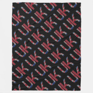The UK Union Jack British Flag Typography Elegant Fleece Blanket